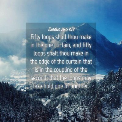 Picture 04 - Exodus 26:5 KJV - Fifty loops shalt thou make in the one curtain, - Bible Verse Picture