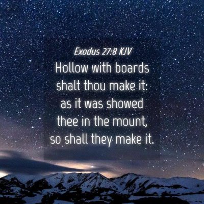 Picture 04 - Exodus 27:8 KJV - Hollow with boards shalt thou make it: as it was - Bible Verse Picture