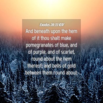 Picture 04 - Exodus 28:33 KJV - And beneath upon the hem of it thou shalt make - Bible Verse Picture