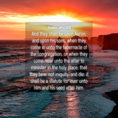 Picture 04 - Exodus 28:43 KJV - And they shall be upon Aaron, and upon his sons, - Bible Verse Picture