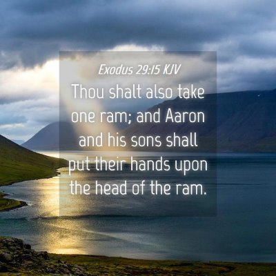 Picture 04 - Exodus 29:15 KJV - Thou shalt also take one ram; and Aaron and his - Bible Verse Picture