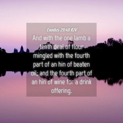 Picture 04 - Exodus 29:40 KJV - And with the one lamb a tenth deal of flour - Bible Verse Picture