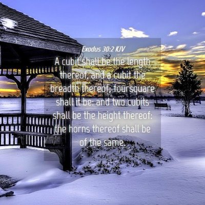Picture 04 - Exodus 30:2 KJV - A cubit shall be the length thereof, and a cubit - Bible Verse Picture