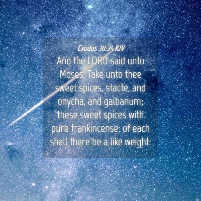 Picture 04 - Exodus 30:34 KJV - And the LORD said unto Moses, Take unto thee - Bible Verse Picture