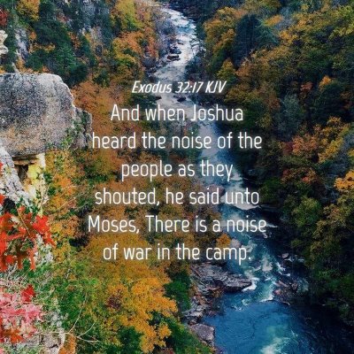 Picture 04 - Exodus 32:17 KJV - And when Joshua heard the noise of the people as - Bible Verse Picture