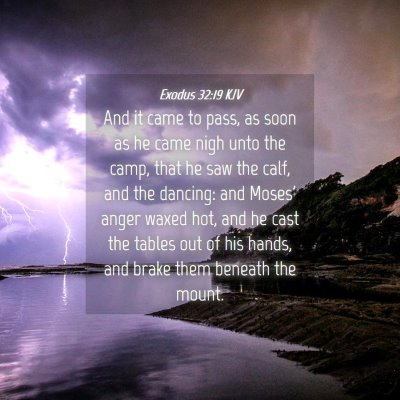 Picture 04 - Exodus 32:19 KJV - And it came to pass, as soon as he came nigh unto - Bible Verse Picture