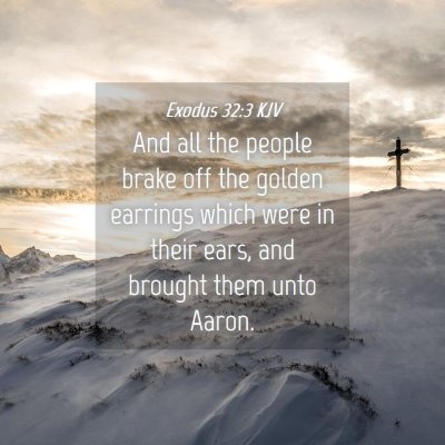 Picture 04 - Exodus 32:3 KJV - And all the people brake off the golden earrings - Bible Verse Picture