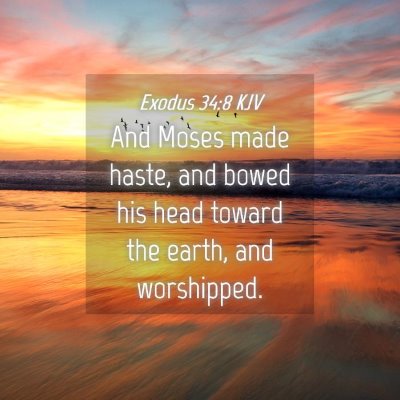 Picture 04 - Exodus 34:8 KJV - And Moses made haste, and bowed his head toward - Bible Verse Picture