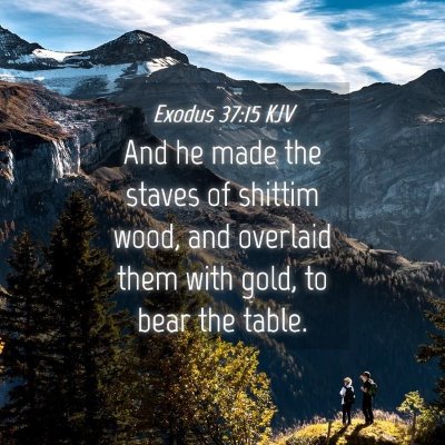 Picture 04 - Exodus 37:15 KJV - And he made the staves of shittim wood, and - Bible Verse Picture