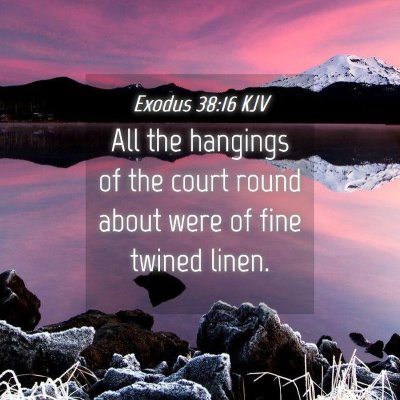 Picture 04 - Exodus 38:16 KJV - All the hangings of the court round about were of - Bible Verse Picture