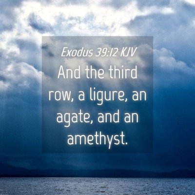 Picture 04 - Exodus 39:12 KJV - And the third row, a ligure, an agate, and an - Bible Verse Picture