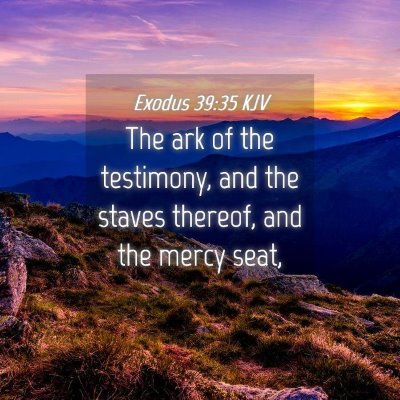 Picture 04 - Exodus 39:35 KJV - The ark of the testimony, and the staves thereof, - Bible Verse Picture