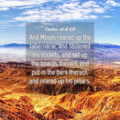 Picture 04 - Exodus 40:18 KJV - And Moses reared up the tabernacle, and fastened - Bible Verse Picture