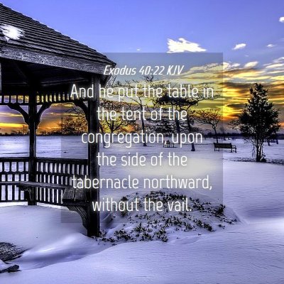 Picture 04 - Exodus 40:22 KJV - And he put the table in the tent of the - Bible Verse Picture
