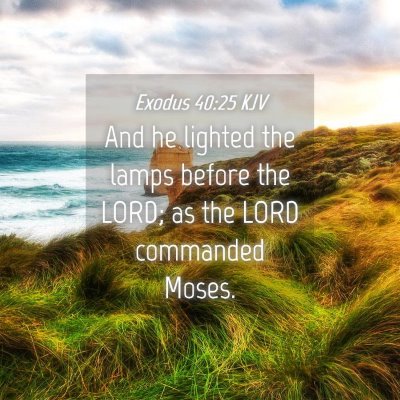 Picture 04 - Exodus 40:25 KJV - And he lighted the lamps before the LORD; as the - Bible Verse Picture