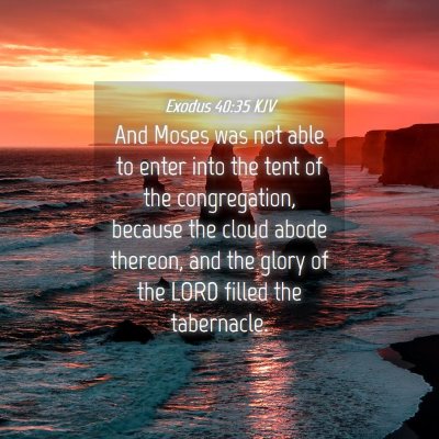 Picture 04 - Exodus 40:35 KJV - And Moses was not able to enter into the tent of - Bible Verse Picture