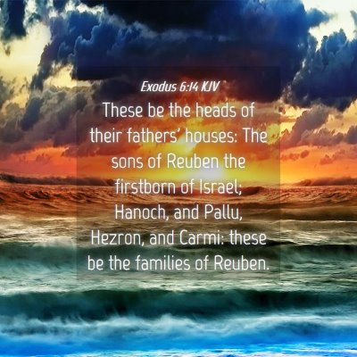 Picture 04 - Exodus 6:14 KJV - These be the heads of their fathers' houses: The - Bible Verse Picture