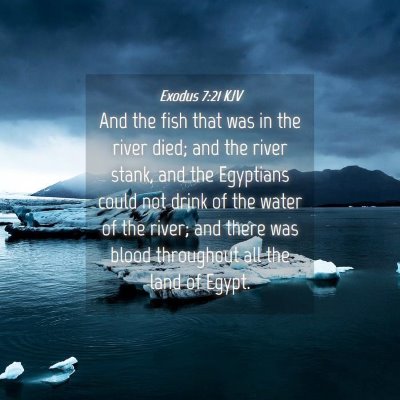 Picture 04 - Exodus 7:21 KJV - And the fish that was in the river died; and the - Bible Verse Picture