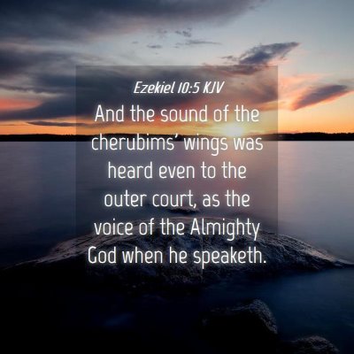 Picture 04 - Ezekiel 10:5 KJV - And the sound of the cherubims' wings was heard - Bible Verse Picture