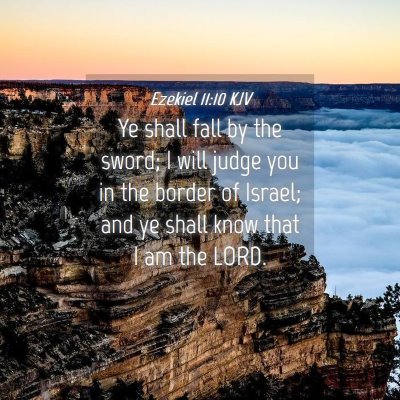 Picture 04 - Ezekiel 11:10 KJV - Ye shall fall by the sword; I will judge you in - Bible Verse Picture