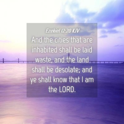 Picture 04 - Ezekiel 12:20 KJV - And the cities that are inhabited shall be laid - Bible Verse Picture