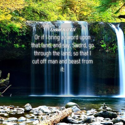 Picture 04 - Ezekiel 14:17 KJV - Or if I bring a sword upon that land, and say, - Bible Verse Picture