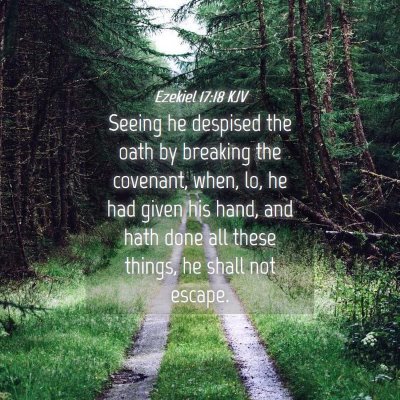 Picture 04 - Ezekiel 17:18 KJV - Seeing he despised the oath by breaking the - Bible Verse Picture