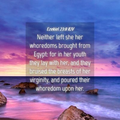 Picture 04 - Ezekiel 23:8 KJV - Neither left she her whoredoms brought from - Bible Verse Picture