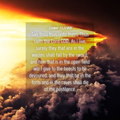 Picture 04 - Ezekiel 33:27 KJV - Say thou thus unto them, Thus saith the Lord GOD; - Bible Verse Picture