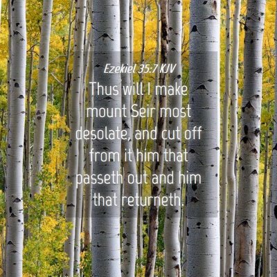 Picture 04 - Ezekiel 35:7 KJV - Thus will I make mount Seir most desolate, and - Bible Verse Picture
