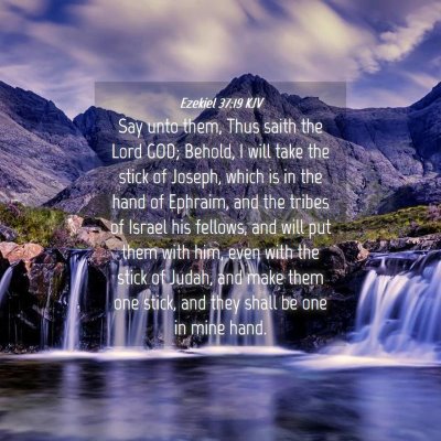 Picture 04 - Ezekiel 37:19 KJV - Say unto them, Thus saith the Lord GOD; Behold, I - Bible Verse Picture
