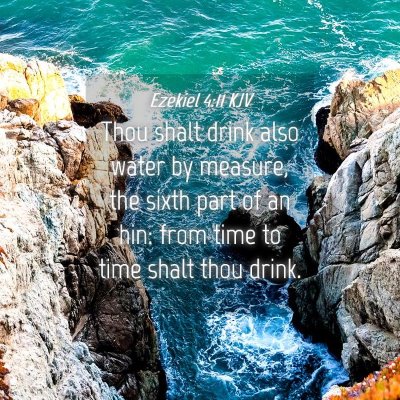 Picture 04 - Ezekiel 4:11 KJV - Thou shalt drink also water by measure, the sixth - Bible Verse Picture