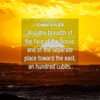 Picture 04 - Ezekiel 41:14 KJV - Also the breadth of the face of the house, and of - Bible Verse Picture
