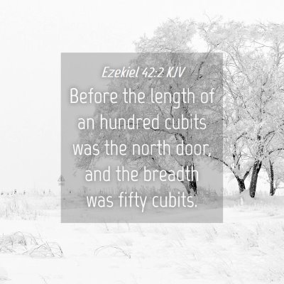 Picture 04 - Ezekiel 42:2 KJV - Before the length of an hundred cubits was the - Bible Verse Picture
