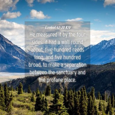 Picture 04 - Ezekiel 42:20 KJV - He measured it by the four sides: it had a wall - Bible Verse Picture