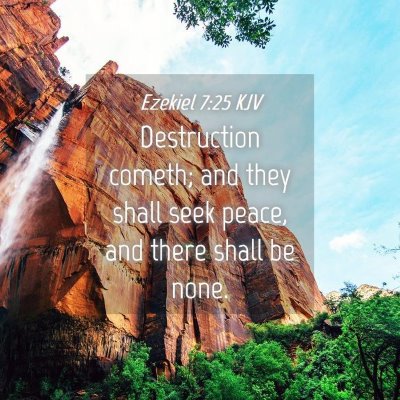 Picture 04 - Ezekiel 7:25 KJV - Destruction cometh; and they shall seek peace, - Bible Verse Picture