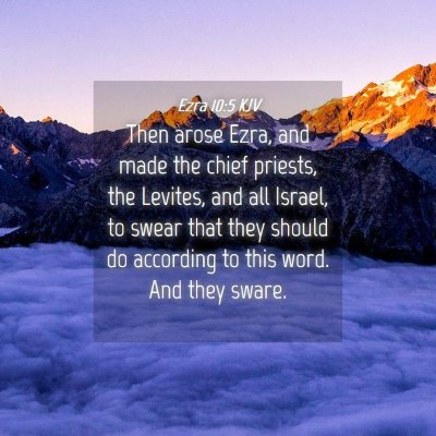 Picture 04 - Ezra 10:5 KJV - Then arose Ezra, and made the chief priests, the - Bible Verse Picture