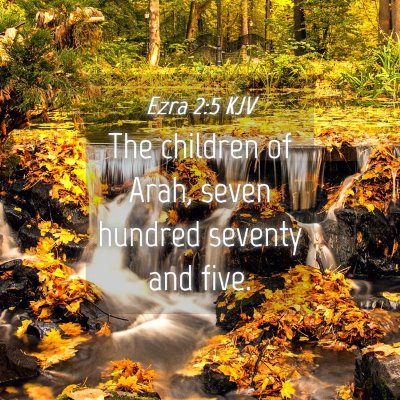Picture 04 - Ezra 2:5 KJV - The children of Arah, seven hundred seventy and - Bible Verse Picture