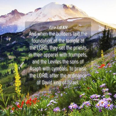 Picture 04 - Ezra 3:10 KJV - And when the builders laid the foundation of the - Bible Verse Picture