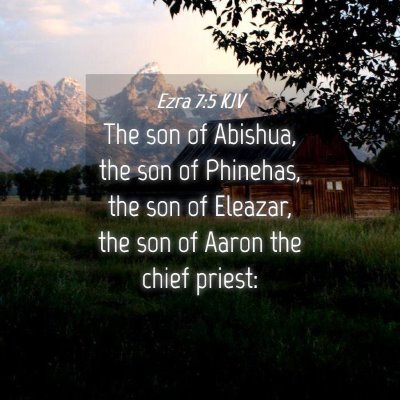 Picture 04 - Ezra 7:5 KJV - The son of Abishua, the son of Phinehas, the son - Bible Verse Picture