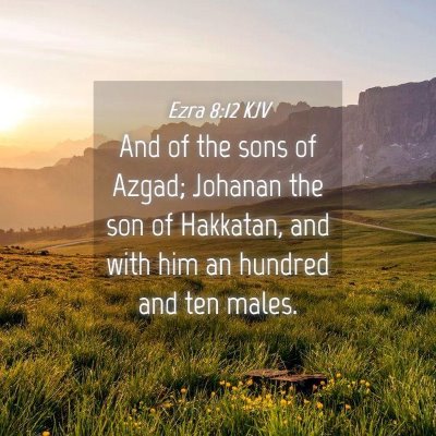 Picture 04 - Ezra 8:12 KJV - And of the sons of Azgad; Johanan the son of - Bible Verse Picture