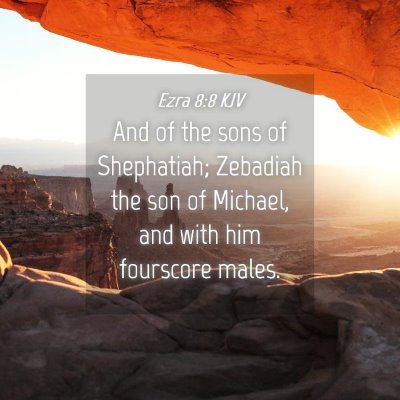 Picture 04 - Ezra 8:8 KJV - And of the sons of Shephatiah; Zebadiah the son - Bible Verse Picture