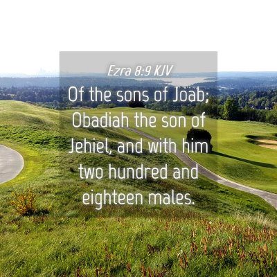 Picture 04 - Ezra 8:9 KJV - Of the sons of Joab; Obadiah the son of Jehiel, - Bible Verse Picture