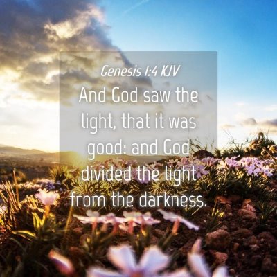 Picture 04 - Genesis 1:4 KJV - And God saw the light, that it was good: and God - Bible Verse Picture