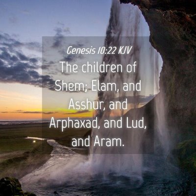 Picture 04 - Genesis 10:22 KJV - The children of Shem; Elam, and Asshur, and - Bible Verse Picture