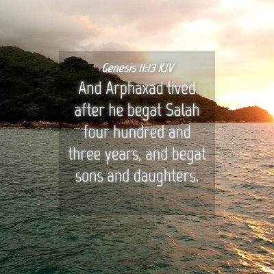 Picture 04 - Genesis 11:13 KJV - And Arphaxad lived after he begat Salah four - Bible Verse Picture