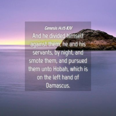 Picture 04 - Genesis 14:15 KJV - And he divided himself against them, he and his - Bible Verse Picture