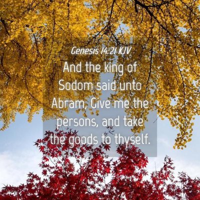 Picture 04 - Genesis 14:21 KJV - And the king of Sodom said unto Abram, Give me - Bible Verse Picture