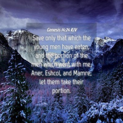 Picture 04 - Genesis 14:24 KJV - Save only that which the young men have eaten, - Bible Verse Picture