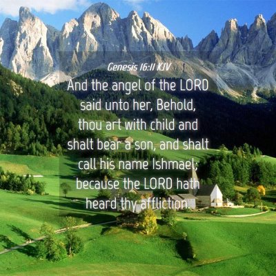 Picture 04 - Genesis 16:11 KJV - And the angel of the LORD said unto her, Behold, - Bible Verse Picture